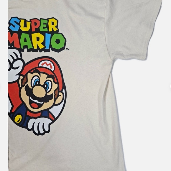 Super Mario Shirt Mens XL White Nintendo Graphic Tee T-Shirt 2023 New Tags Mario - Picture 6 of 8
